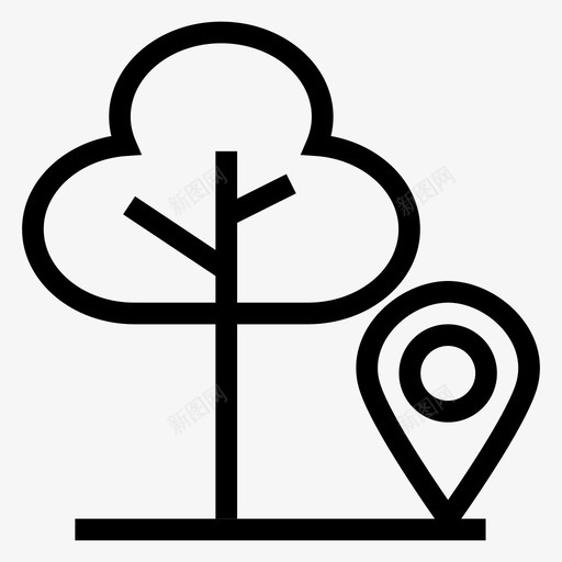 森林gps位置图标svg_新图网 https://ixintu.com gps 位置 地图和导航线图标 导航 树 森林 植物