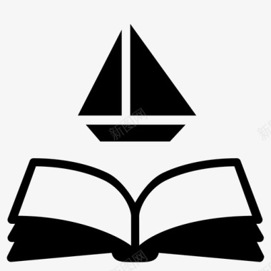 旅游阅读船书图标图标
