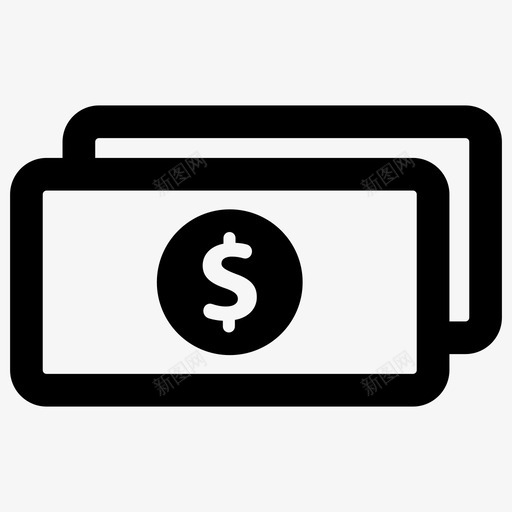 两美元的钞票生意创业图标svg_新图网 https://ixintu.com 两美元的钞票 创业 生意