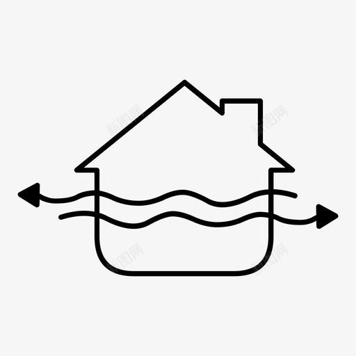 自然通风空气循环图标svg_新图网 https://ixintu.com 家庭能源 循环 空气 自然通风