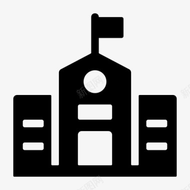 学校建筑学院图标图标