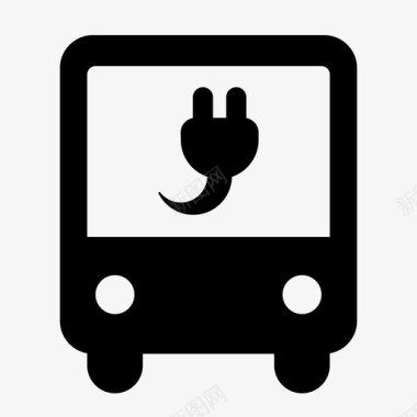 电动巴士通勤电力图标图标