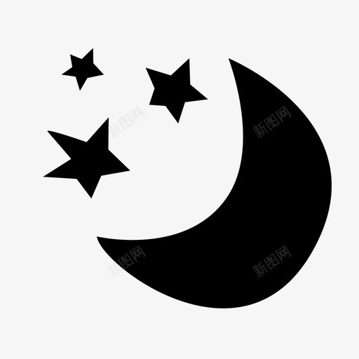 夜晚晴空月亮图标svg_新图网 https://ixintu.com 夜晚 懒散的天气 星星 晴空 月亮 繁星