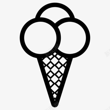 冰淇淋蛋卷冰淇淋筒冰淇淋图标图标