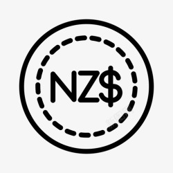 世界货币新西兰元现金硬币图标高清图片