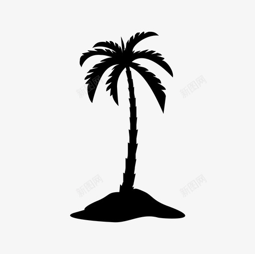 棕榈海滩椰子树图标svg_新图网 https://ixintu.com 岛 棕榈 棕榈树 椰子树 海滩