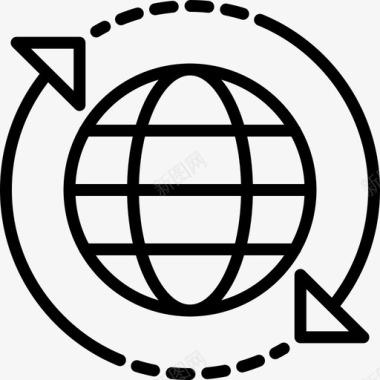 全球箭头全球各地数字世界图标图标
