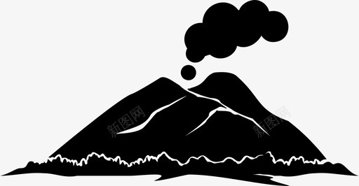 山风景火山图标图标