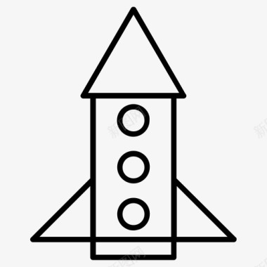火箭发射科学杂项线图标集图标
