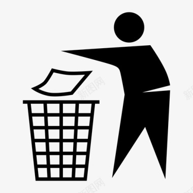 扔垃圾垃圾桶不要乱扔垃圾图标图标