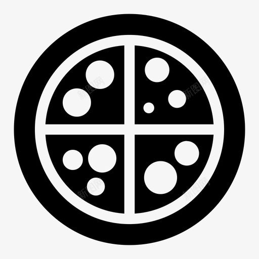 黑披萨奶酪美味图标svg_新图网 https://ixintu.com 圆形 奶酪 美味 食客瘦肉 食物 餐厅 黑披萨