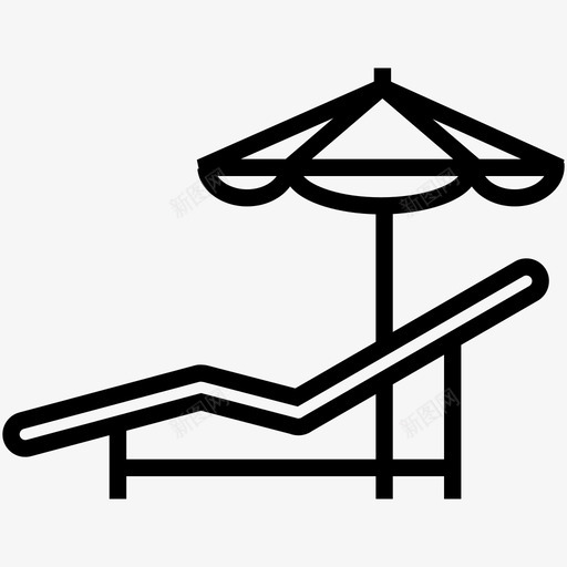 海滩沙滩伞躺椅图标svg_新图网 https://ixintu.com 夏天 旅行 沙滩伞 海滩 躺椅