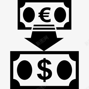 欧元兑美元换算货币图标图标