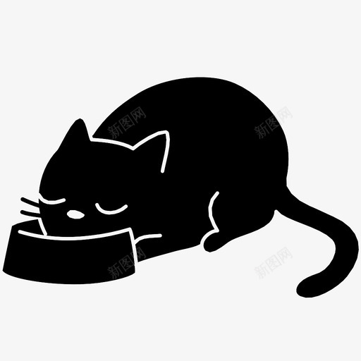 吃猫可爱猫图标svg_新图网 https://ixintu.com 可爱 吃猫 宠物 猫 猫的力量 食物