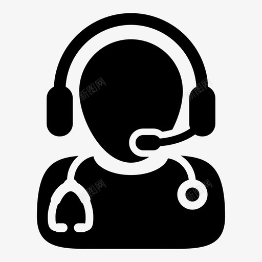 医生咨询耳机图标svg_新图网 https://ixintu.com 医生 医疗 医疗矢量图标 咨询 在线 耳机 通话