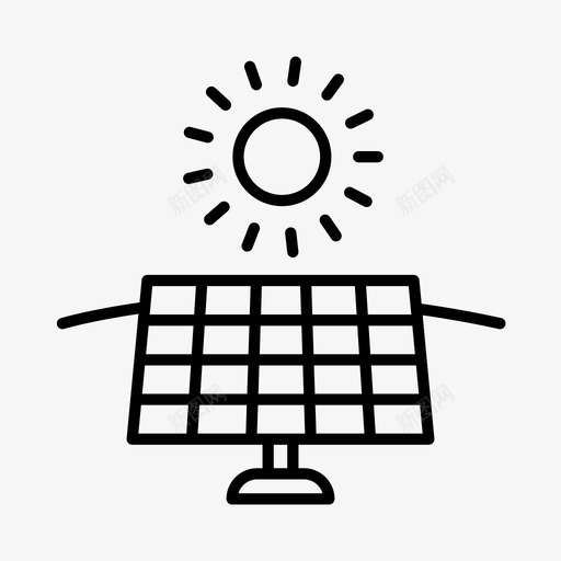 绿色能源生态可再生能源图标svg_新图网 https://ixintu.com 可再生能源 可持续发展 太阳能发电 太阳能电池板 生态 绿色能源