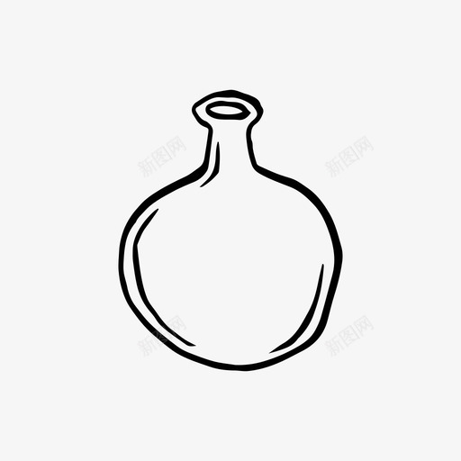 手绘圆瓶容器烧瓶图标svg_新图网 https://ixintu.com 容器 手绘 手绘圆瓶 手绘瓶子和罐子 烧瓶 花瓶