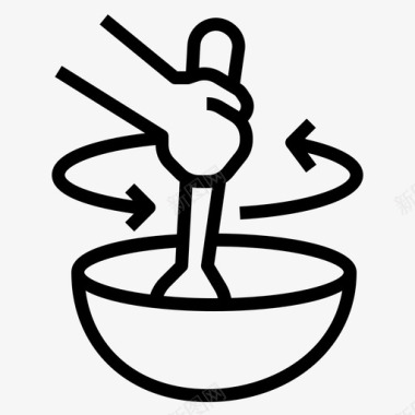 搅拌碗食物图标图标