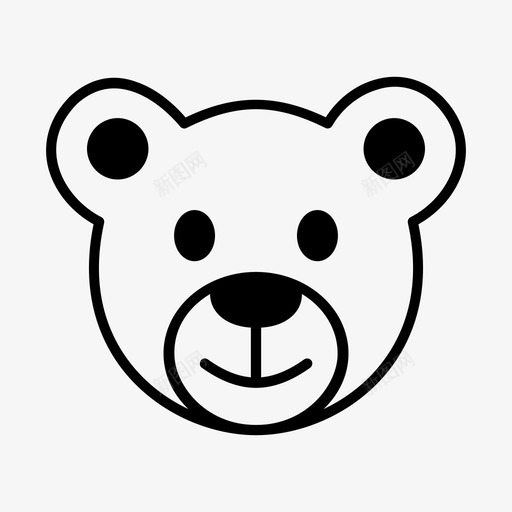熊动物熊脸图标svg_新图网 https://ixintu.com 动物 北极熊 大熊 泰迪熊 熊 熊脸