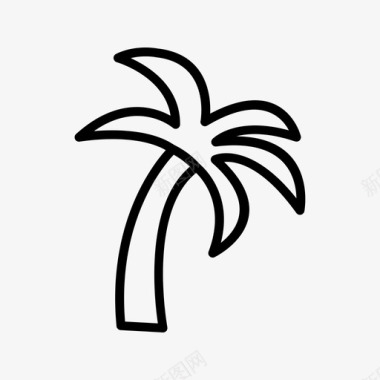 棕榈树岛屿植物图标图标
