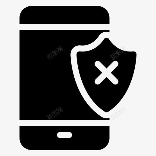 移动黑客攻击锁定图标svg_新图网 https://ixintu.com 不安全 安全 安全标志符号图标 智能手机 移动 锁定 黑客攻击