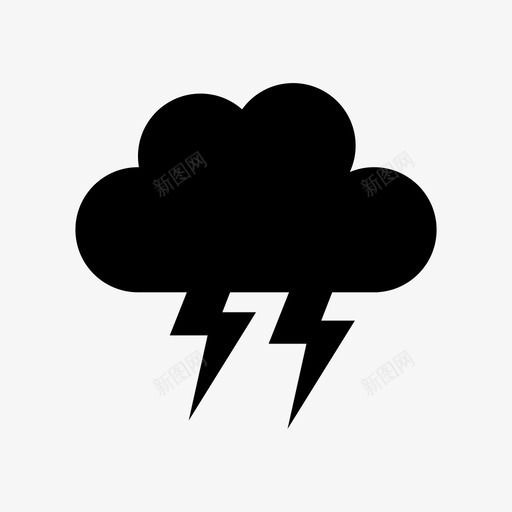 云有闪电自然风暴图标svg_新图网 https://ixintu.com 云有闪电 天气 自然 风暴