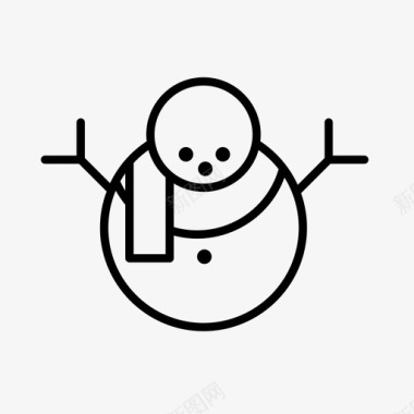 雪人圣诞雪人围巾图标图标