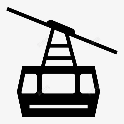 缆车索道运输图标svg_新图网 https://ixintu.com 夏季 旅行 旅行标志 索道 缆车 运输