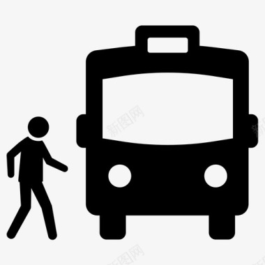 公共汽车乘客交通工具图标图标