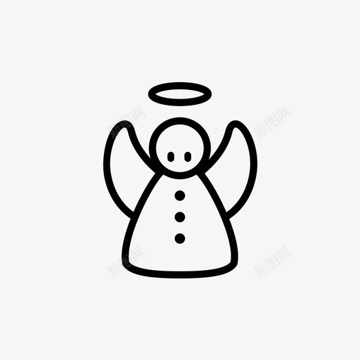 天使天堂圣人图标svg_新图网 https://ixintu.com 圣人 圣诞套装1 圣诞节 天使 天堂 翅膀