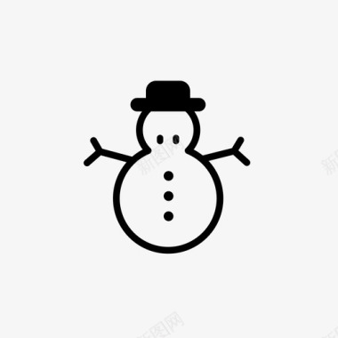雪人圣诞雪人帽子图标图标