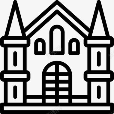 教堂建筑礼拜堂图标图标