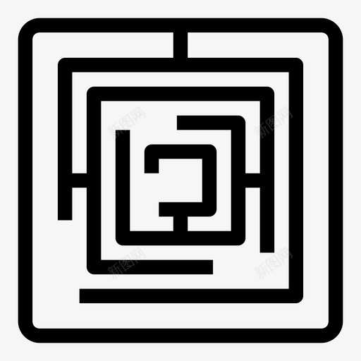 迷宫游戏网络图标svg_新图网 https://ixintu.com 游戏 网络 谜题 路径 迷宫