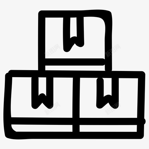箱子送货箱物品图标svg_新图网 https://ixintu.com 手推车 物品 物流配送手绘图标 箱子 运输 送货箱