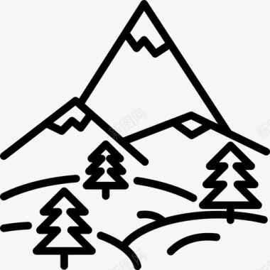 冬季山地滑雪图标图标