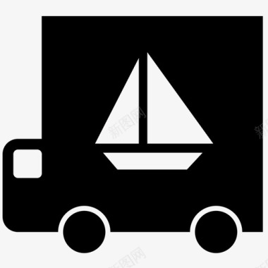 船舶物流交货卡车图标图标