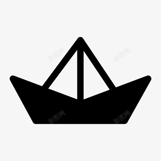 纸船游戏帆船图标svg_新图网 https://ixintu.com 帆船 游戏 玩具 纸船 船