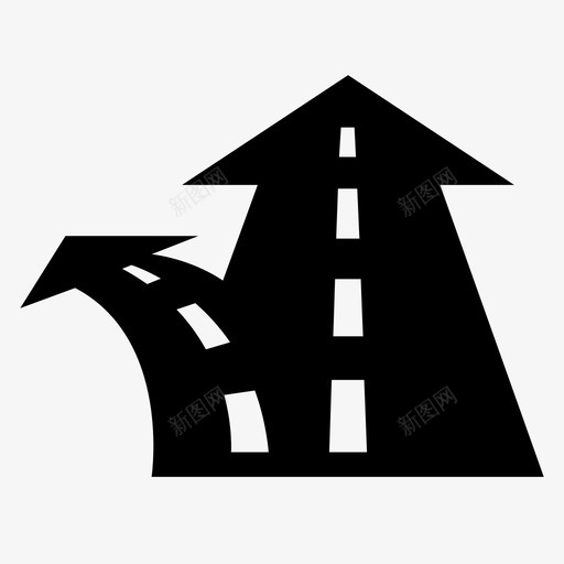 左转方向车道图标svg_新图网 https://ixintu.com 导航 左转 方向 车道 道路 道路导航