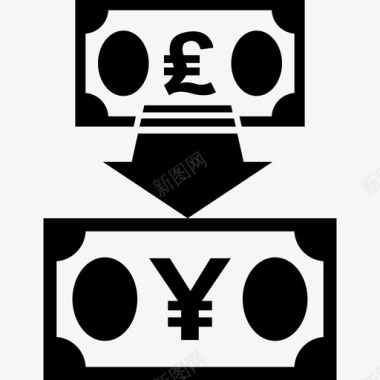 英镑对日元换算货币图标图标