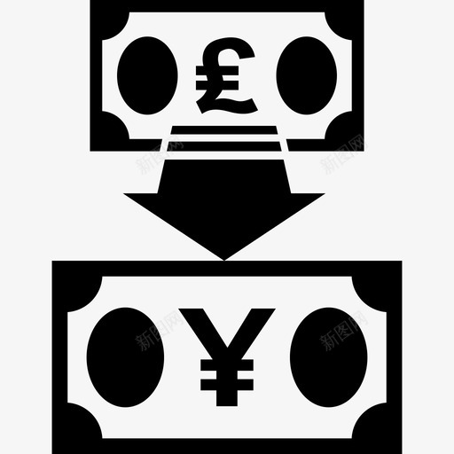 英镑对日元换算货币图标svg_新图网 https://ixintu.com 换算 汇率 英镑对日元 货币