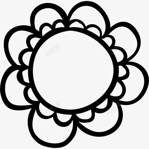 花朵圣瓦伦丁轮廓黑色图标svg_新图网 https://ixintu.com 圣瓦伦丁轮廓 花朵 黑色