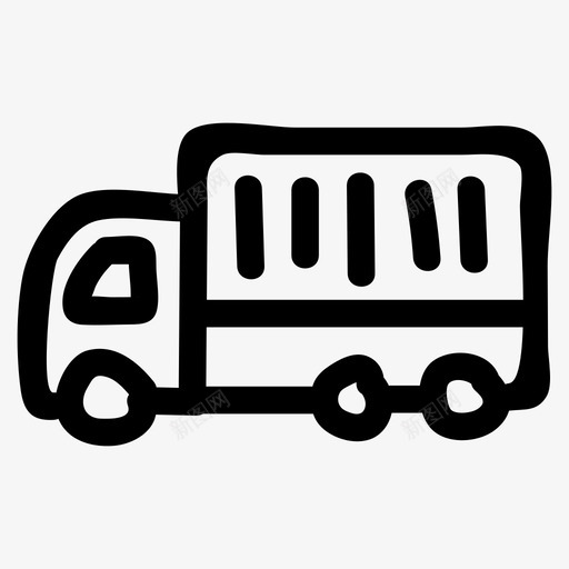 卡车送货服务图标svg_新图网 https://ixintu.com 卡车 服务 物流配送手绘图标 货车 运输 送货