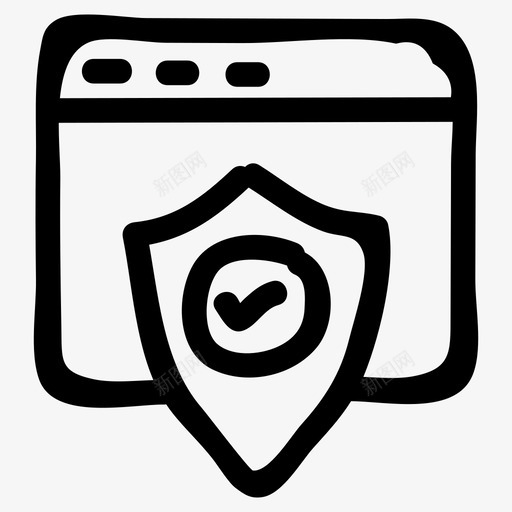 受保护浏览器私有图标svg_新图网 https://ixintu.com 受保护 安全 安全手绘 屏蔽 浏览器 私有 网络