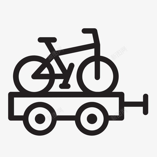 自行车拖车自行车假日图标svg_新图网 https://ixintu.com 假日 自行车 自行车拖车