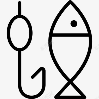 钓鱼鱼钩海洋图标图标
