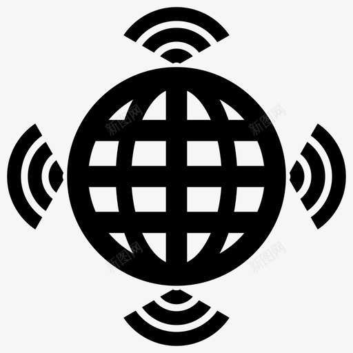互联网连接信号图标svg_新图网 https://ixintu.com wifi 互联网 信号 点 网 连接
