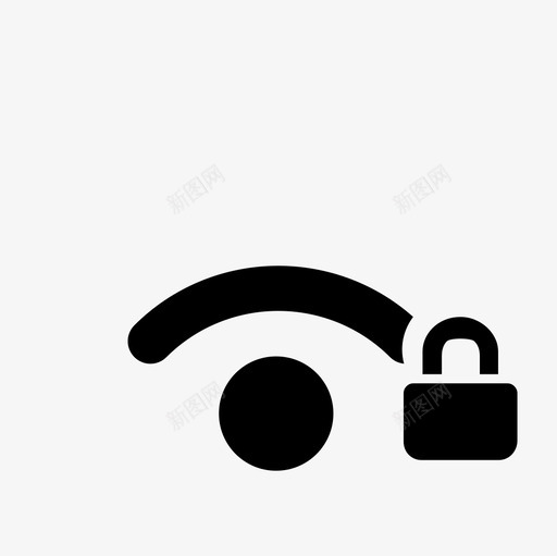wifi 带锁 1格svg_新图网 https://ixintu.com wifi 带锁 1格