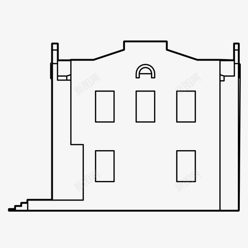城镇住宅住宅联排住宅图标svg_新图网 https://ixintu.com 住宅 城镇住宅 简易建筑 联排住宅
