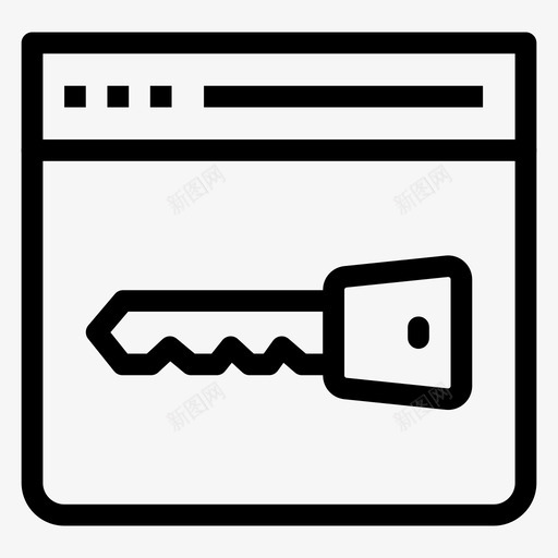 密钥浏览器安全图标svg_新图网 https://ixintu.com 安全 安全线图标 密钥 文字 浏览器 网络