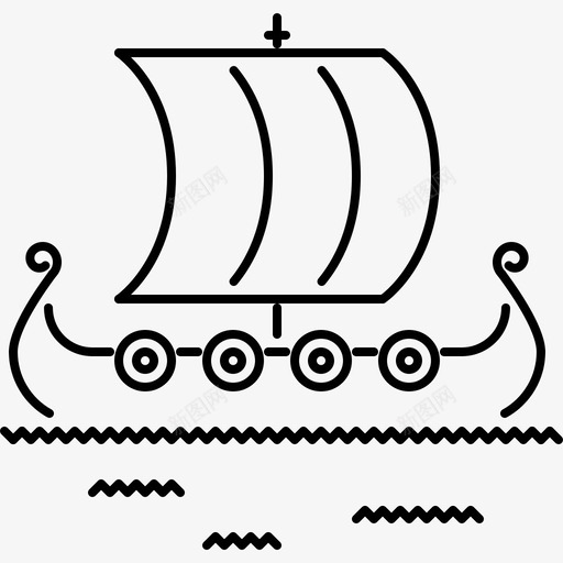 德拉卡国家文化图标svg_新图网 https://ixintu.com 国家 德拉卡 文化 文化大纲64x64 海盗 船